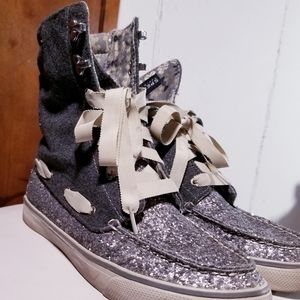 Sperry Acklins Charcoal Glitter hi tops